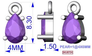 Labradorite Argent Sterling 8 MM Forme Poire Argent Sterling Plaqué Oxydé Pendentif Pierre de Naissance Charms - Product Image 6