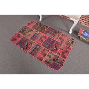 Alfombra de 2.6x3.9 pies, Alfombra Turca Vintage, Alfombra de Lana Roja - Product Image 3