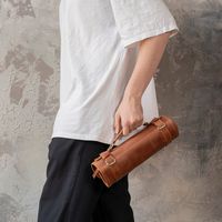 Pochette à outils en cuir véritable avec logo personnalisé, étui pliable pour crayons, étui multi-usages, étui à couteaux classique, sac de rangement pour outils, housse OEM