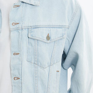 Veste en jean vintage délavée à l'acide pour hommes, vêtements d'extérieur en jean streetwear personnalisés avec finition délavée disponible dans toutes les tailles - Product Image 5