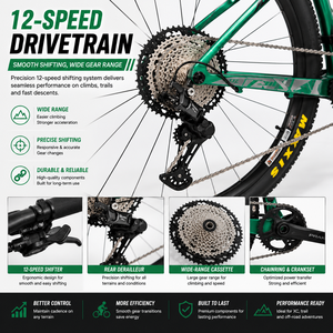 Bicicleta de Montaña de 27.5/29 Pulgadas, 12 <span class=keywords><strong>Velocidades</strong></span>, Frenos de Disco Hidráulicos, Neumáticos Maxxis 29x2.1, Manillar Integrado de Carbono, OEM - Product Image 4