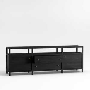 Aparador Moderno de Madera Negra con Cajones de Almacenamiento, Mueble Minimalista para Sala de Estar - Product Image 4