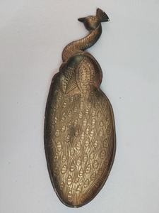 Wholesale Rustic Gold Embossed <b>Peacock</b> tray Manufacturer Custom <b>Jewelry</b> Ring Tray Vintage Golden Metal <b>Jewelry</b> Display Tray - Product Image 2