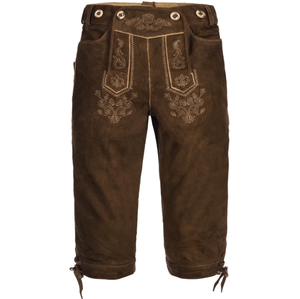 กางเกงหนัง bavaeian แบบลำลองของผู้ชายน้ำหนักเบาปักกระดุมที่หัวเข่าแบนมีไฟ - Product Image 1