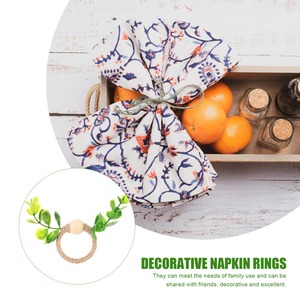 Porte-serviette rond en jute avec feuille verte pour décor de table rustique événements de mariage fêtes hôtel salle à manger accent naturel - Product Image 6