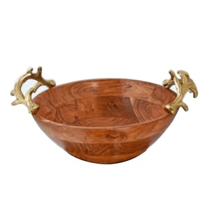 Round Shape <b>Wooden</b> <b>Bowl</b> Latest Design <b>Fruit</b> Serving <b>Bowl</b> Home Hotels and Restaurants Utensils Dinner Table Food Serving <b>Bowl</b> - Product Image 1