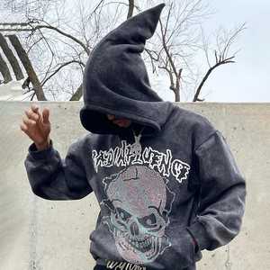 Nuevas sudaderas con capucha para hombre de peso pesado para el invierno, impresión personalizada de diamantes de imitación, servicio OEM, ropa de bajo precio - Product Image 4