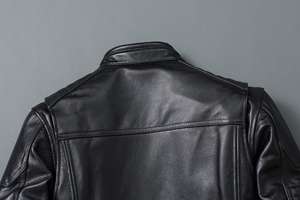 Veste en cuir véritable pour hommes en peau de vache d'hiver Marque privée personnalisée Modèle personnalisé de moto - Product Image 4