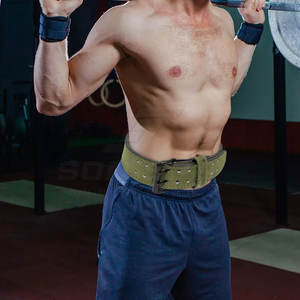 Ceinture de musculation en cuir de vachette personnalisée de haute qualité, OEM, pour la musculation, résistante à l'usure, unisexe, ceinture de musculation personnalisée - Product Image 5