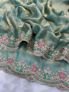 Look traditionnel Indien Designer Fandy Satin Soie Saree Dernière Exclusive Élégant Fantaisie Ethnique Fête De Mariée De Mariage Porter Des Femmes - Product Image 5