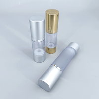 Flacon cosmétique sans air de luxe vide en or, argent et rose avec pompe à lotion en plastique, flacons d'émulsion pour le visage en plastique AS de haute qualité