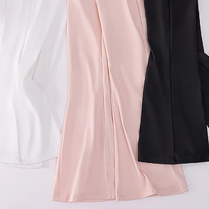 Stylish Children High <b>Waisted</b> Slimming Comfortable Bootcut Leggings Solid Eco-Friendly Breathable for Girls Spring Autumn - Product Image 5