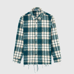 Chemises décontractées à boutons en flanelle à carreaux à manches longues pour hommes avec votre logo personnalisé, étiquettes, étiquettes suspendues, emballage - Product Image 3