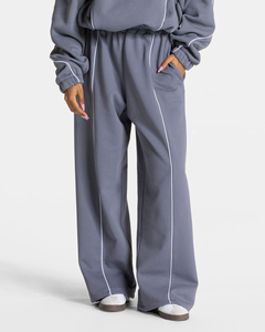 Fabricante personalizado de gran tamaño gris hielo con tubería pieza de remolque chándales de mujer transpirable deportes y ropa deportiva mujeres chándal - Product Image 6