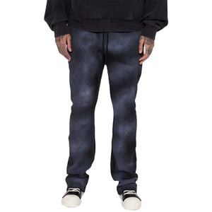 Pantalon de survêtement évasé vintage personnalisé délavé à l'acide pour hommes respirant confortable taille moyenne mélange polyester/coton délavé au soleil en détresse - Product Image 1