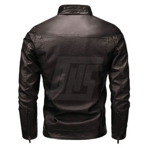แจ็กเก็ตหนังสำหรับผู้ชายดีไซน์คลาสสิกแขนยาวเหมาะสำหรับเสื้อหนาวลำลองหรือเป็นทางการ - Product Image 2