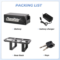 Batterie de vélo électrique Chamrider en stock UE, 80 ampères, BMS, pack batterie polymère pour tige de selle avec chargeur 48V 36Ah 15Kwh pour conversion de vélo électrique