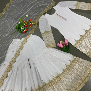 Traje Salwar de la Mejor Calidad Estilo Gharara Punjabi de India y Pakistán, Sexy y Bonito para Mujeres y Chicas, Ideal para Fiestas, Tipo Suave - Product Image 1