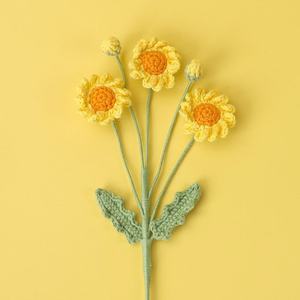 New Style Snowy Five-Knitted Multi-Head Daisy Bouquet Branch, Solid Color & Gradient, Home <b>Vase</b> Decoration Floral Insert - Product Image 5