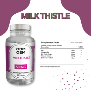Suplementos para el Cuidado de la Salud, Cardo Mariano Orgánico para Proteger el Hígado, 60 Cápsulas, Haryana, Vida Útil de 24 Meses para ODM OEM - Product Image 4