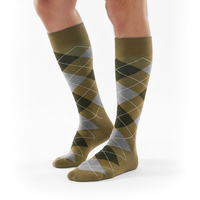 Chaussettes classiques jetables pour hommes, motif losanges, chaussettes habillées professionnelles, motif diamanté, mélange de coton doux, décontractées