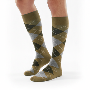 Classic Men's Argyle Crew <b>Socks</b> Professional Dress <b>Socks</b> Checkered Diamond Pattern <b>Soft</b> Cotton Blend Casual <b>Socks</b> Office Wear - Product Image 3