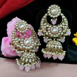 Pendientes Kundan Con Jhumkas Colgantes Mezcla Perfecta De Artesanía Tradicional Y Diseño Elegante Ideal Para Todas Las Ocasiones - Product Image 4