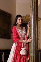 Nouvelle belle soie Vichitra Lehenga avec paillettes exquises et broderie de fil mariage lehenga