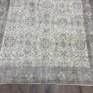 Tapis, 5,8x9,6 pieds, tapis vintage, tapis gris patchwork en laine - Product Image 2