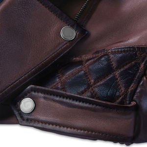 Chaqueta de cuero de vaca de capa superior para hombre, chaquetas de cuero cómodas a prueba de viento, chaqueta de invierno de cuero con cremallera en blanco - Product Image 5