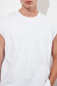 Custom Wholesale Men's Streetwear 100% Cotton Oversized Custom GSM <b>T</b>-<b>Shirt</b> High Quality Sewn <b>Blank</b> Design <b>White</b> - Product Image 3