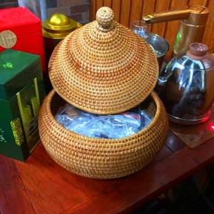 Caja de té de mimbre 100% natural, bolso de lujo para decoración del hogar, OEM, alta calidad - Product Image 4