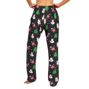กางเกงวอร์มคริสต์มาสแบบมีเชือกผูกสำหรับผู้หญิงเทรนด์2025กางเกงผ้าโพลีเอสเตอร์ดูสง่างามใส่สบาย - Product Image 2