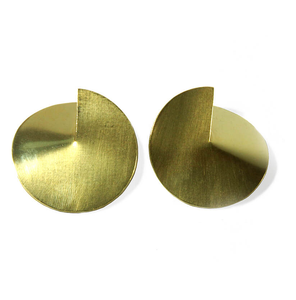 Boucles d'oreilles en laiton de luxe gravure or laiton anniversaire femmes boucles d'oreilles artisanat naturel design fait main - Product Image 3