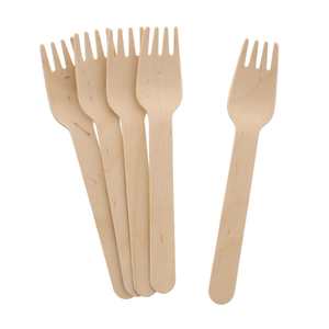 Ensemble de couverts jetables en bois biodégradable de qualité supérieure, taille 16 cm - Cuillère, fourchette et couteau durables et pratiques pour un usage domestique - Product Image 4