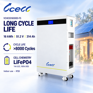 แบตเตอรี่ลิเธียมไอรอนฟอสเฟต (LiFePO4) แบบตั้งพื้น ความจุสูง 16 กิโลวัตต์ชั่วโมง 51.2 โวลต์ 314 แอมป์ชั่วโมง สำหรับสำรองพลังงานแสงอาทิตย์ - Product Image 4