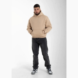 Venta al por mayor de calidad Puff de impresión de peso pesado de algodón con capucha de los hombres de gran tamaño de impresión personalizada de lujo pulóver de algodón sudaderas con capucha personalizadas - Product Image 2