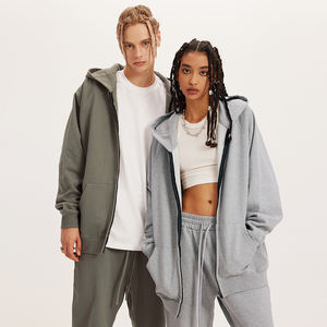 Sudadera unisex con cremallera de peso pesado de alta calidad Impresión de logotipo personalizado bordado OEM tela francesa sudaderas con capucha de invierno de talla grande - Product Image 1