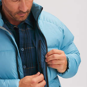 Veste d'hiver personnalisée pour hommes avec fermeture éclair Nouveau design à bulles Grande taille Tissu en polyester-Veste matelassée en duvet de canard - Product Image 4