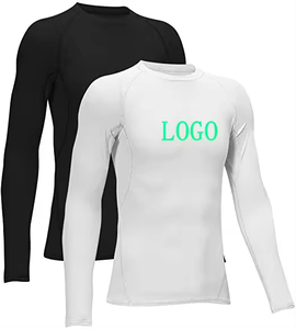 OEM personalizado de alta calidad liso MMA logotipo personalizado Rash Guard 2024Tops Fitness camisa correr cuello redondo BJJ Rash Guard - Product Image 2