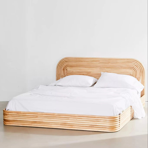 La cama de ratán más resistente, muebles para dormitorio familiar, cama de hotel, resort, estilo rústico, hecha en Vietnam - Product Image 1
