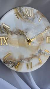 THIS RESIN <b>WALL</b> <b>CLOCK</b> WITH <b>Unique</b> Artistic Handmade Design <b>Wall</b> <b>Clock</b> Resin Art From India - Product Image 4