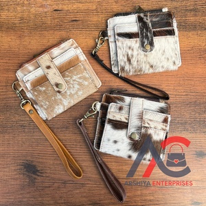 Nouvel arrivage de porte-cartes de crédit en cuir de vachette véritable personnalisé au design tendance avec fermeture éclair porte-monnaie pour femmes de luxe - Product Image 1