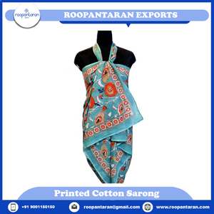 Produits les plus vendus – Fabricant indien – Sarong en coton imprimé à la main motif Fleur de Dieu Teal pour femmes indiennes – Paréo de plage en promotion - Product Image 6