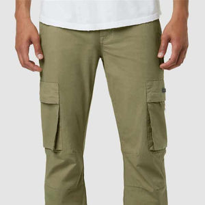 Pantalones Cargo informales de oliva para hombre con pierna acampanada, pantalones utilitarios de cintura media de cintura alta, servicio OEM, bolsillos funcionales - Product Image 6