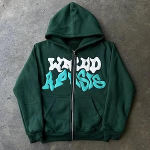 Sudadera con capucha con cremallera de 500GSM de peso pesado del fabricante directo con estilo informal personalizado para el invierno - Product Image 1