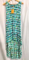 Robes pour femmes américaines sans manches à bretelles spaghetti en coton écologique, imprimées, mignonnes, élégantes, longueur genou, coupe trapèze