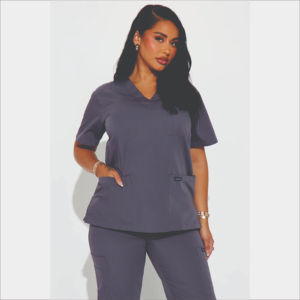 Uniformes médicos cómodos Uniforme de hospital de gama alta Cuello alto Manga corta Conjuntos de uniformes médicos - Product Image 5