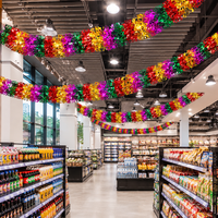 Guirlande de décoration suspendue en feuille d'aluminium colorée en gros pour fêtes, centres commerciaux et festivals