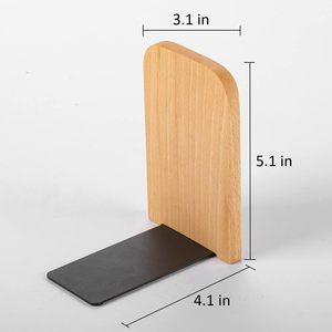 Wood <b>Book</b> <b>Ends</b> for Shelves Non-Slip Bookends Heavy Duty Wooden Bookend Support for <b>Books</b> and Movies (Beech 2 Pairs) - Product Image 6